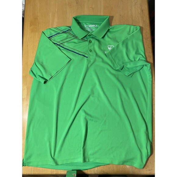 Top Golf Polo Shirt Employee Uniform Green Mens 2XL Work 26.5pit2pit - Picture 2 of 6
